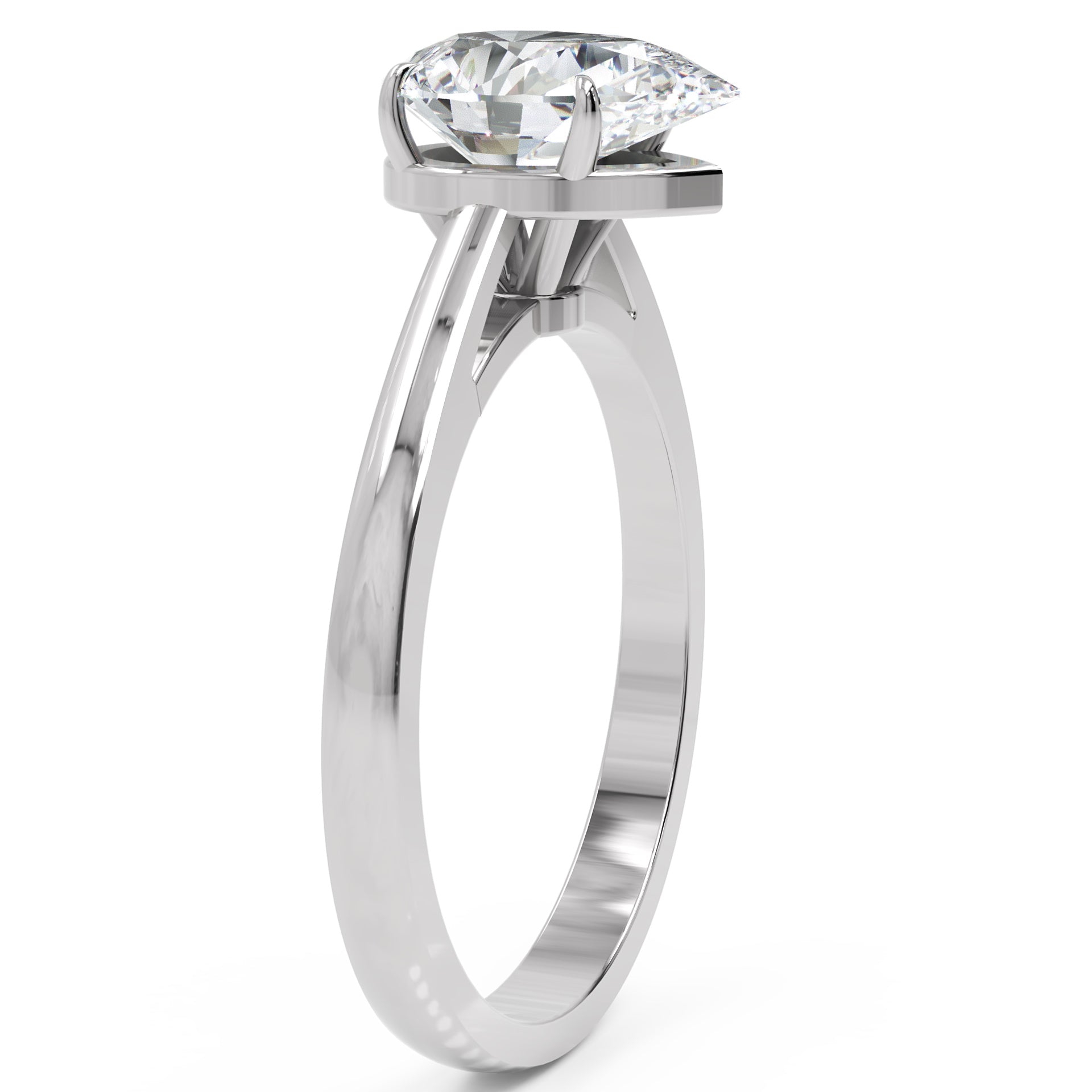 Inel de Logodnă Solitaire Pear din Aur 18k cu Moissanit de 1.3 ct din Platina - Castelo.ro