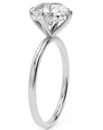 Inel de Logodnă Solitaire Rotund cu Halo Ascuns din Aur 14k cu Moissanite de 2.3 ct din 14k Aur Alb - Castelo.ro