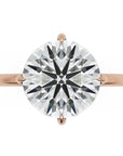 Inel de Logodnă Solitaire Rotund cu Halo Ascuns din Aur 14k cu Moissanite de 2.3 ct din 14k Aur Roz - Castelo.ro