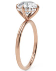 Inel de Logodnă Solitaire Rotund cu Halo Ascuns din Aur 14k cu Moissanite de 2.3 ct din 14k Aur Roz - Castelo.ro