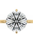 Inel de Logodnă Solitaire Rotund cu Halo Ascuns din Aur 14k cu Moissanite de 2.3 ct din 14k Aur Galben - Castelo.ro