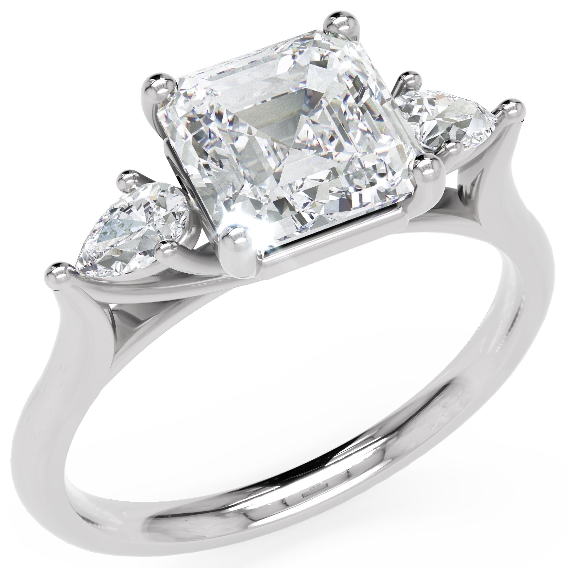 Inel de Logodnă Contessina cu Trei Diamante Create în Laborator de 1.6 ct