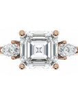 Inel de Logodnă Contessina din Aur 14k cu Trei Moissanite de 1.6 ct din 14k Aur Roz - Castelo.ro