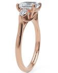 Inel de Logodnă Contessina din Aur 14k cu Trei Moissanite de 1.6 ct din 14k Aur Roz - Castelo.ro