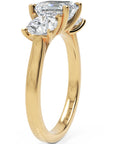 Inel de Logodnă Viviana din Aur 14k cu Trei Moissanite de 2.4 ct din 14k Aur Galben - Castelo.ro