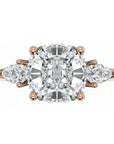 Inel de Logodnă L'Amour din Aur 14k cu Trei Moissanite de 1.7 ct din 14k Aur Roz - Castelo.ro