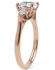 Inel de Logodnă L'Amour din Aur 14k cu Trei Moissanite de 1.7 ct din 14k Aur Roz - Castelo.ro