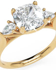 Inel de Logodnă L'Amour din Aur 14k cu Trei Moissanite de 1.7 ct din 14k Aur Galben - Castelo.ro