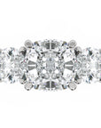 Inel de Logodnă Sabrina din Aur 14k cu Trei Moissanite de 2.45 ct din 14k Aur Alb - Castelo.ro