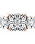 Inel de Logodnă Sabrina din Aur 14k cu Trei Moissanite de 2.45 ct din 14k Aur Roz - Castelo.ro