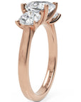 Inel de Logodnă Sabrina din Aur 14k cu Trei Moissanite de 2.45 ct din 14k Aur Roz - Castelo.ro