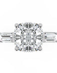Inel de Logodnă Genovese din Aur 14k cu Trei Moissanite de 1.9 ct din 14k Aur Alb - Castelo.ro