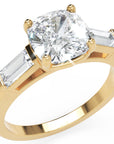 Inel de Logodnă Genovese din Aur 14k cu Trei Moissanite de 1.9 ct din 14k Aur Galben - Castelo.ro