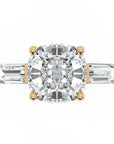 Inel de Logodnă Genovese din Aur 14k cu Trei Moissanite de 1.9 ct din 14k Aur Galben - Castelo.ro
