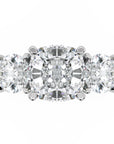 Inel de Logodnă Grand Prix din Aur 14k cu Trei Moissanite de 2.6 ct din 14k Aur Alb - Castelo.ro