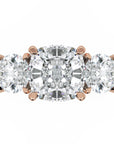 Inel de Logodnă Grand Prix din Aur 14k cu Trei Moissanite de 2.6 ct din 14k Aur Roz - Castelo.ro