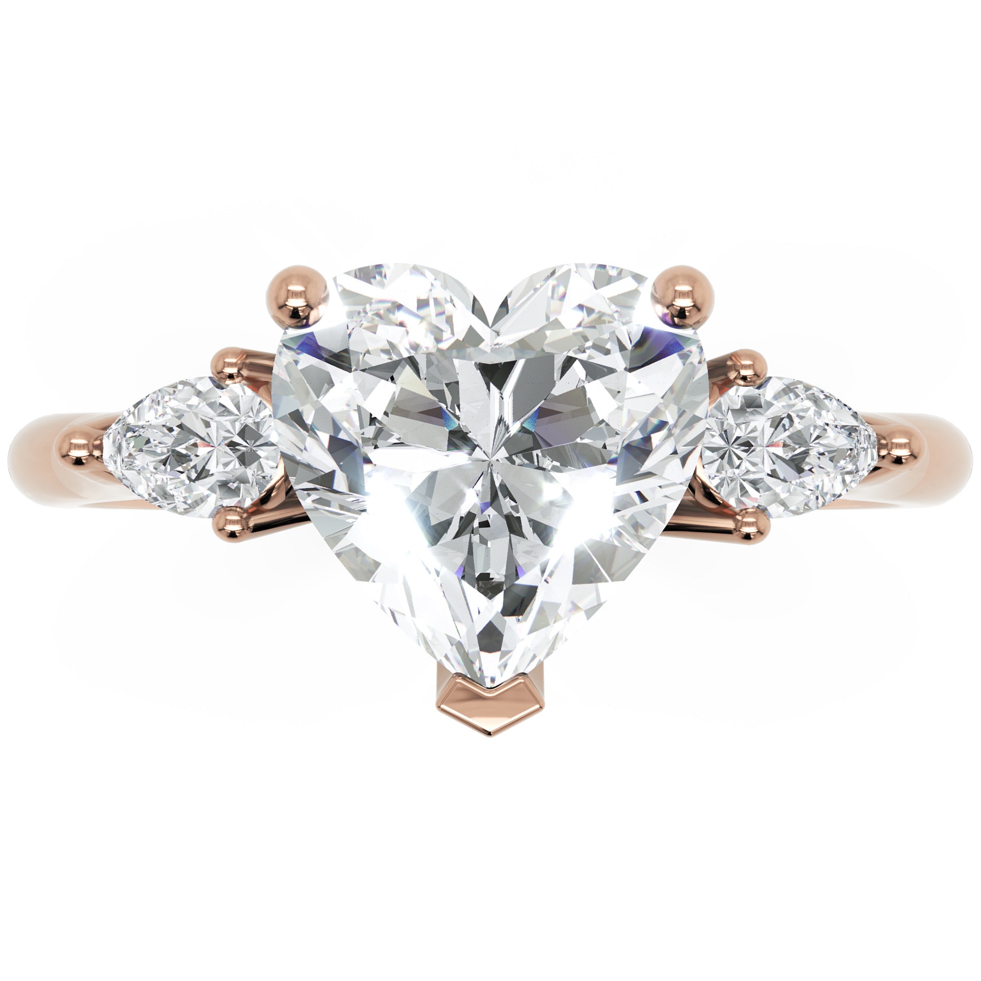 Inel de Logodnă Eternal Heart cu Trei Diamante Create în Laborator de 1.7 ct