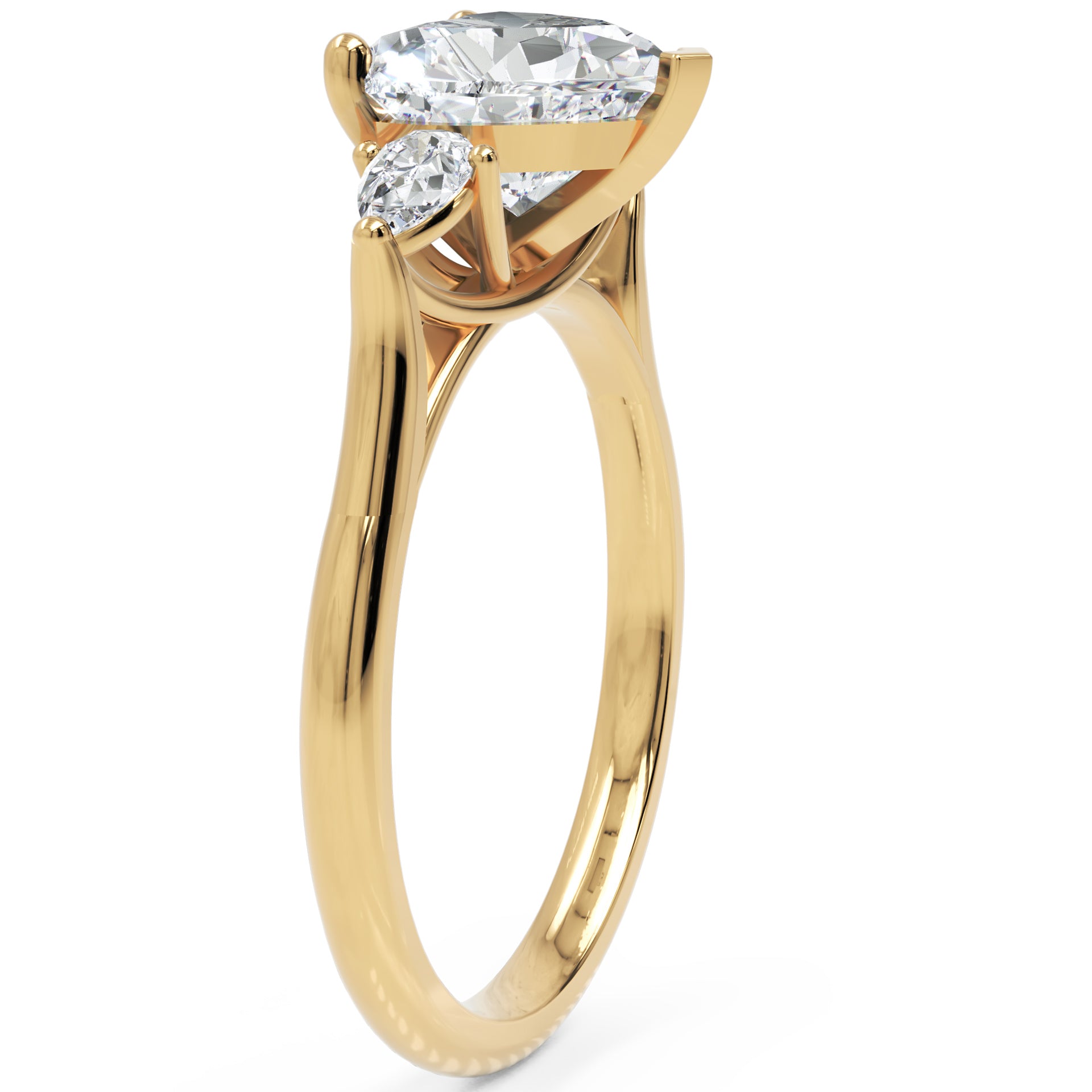 Inel de Logodnă Eternal Heart cu Trei Diamante Create în Laborator de 1.7 ct