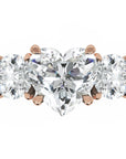 Inel de Logodnă Forever Heart din Aur 14k cu Trei Moissanite de 2.4 ct din 14k Aur Roz - Castelo.ro