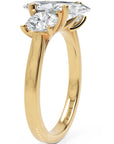 Inel de Logodnă Marquise du Chateau cu Trei Diamante Naturale de 2.3 ct