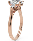 Inel de Logodnă Oval & Pear cu Trei Diamante Naturale de 2.5 ct
