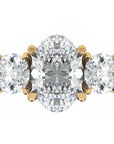 Inel de Logodnă Oval & Round din Aur 14k cu Trei Diamante Create în Laborator de 2.3 ct