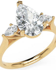 Inel de Logodnă cu Trei Diamante Create în Laborator Pară de 1.5 ct