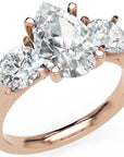 Inel de Logodnă cu Trei Diamante Naturale Pară și Rotund de 2.3 ct