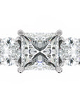 Inel de Logodnă Princesse Étoile cu Trei Diamante Create în Laborator de 2.45 ct