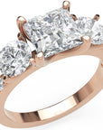 Inel de Logodnă Princesse Étoile cu Diamante Naturale Princess și Rotund Pave de 2.67 ct