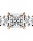 Inel de Logodnă Princesse Étoile cu Diamante Naturale Princess și Rotund Pave de 2.67 ct