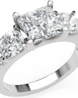 Inel de Logodnă Princesse Étoile cu Diamante Naturale Princess și Rotund Pave de 2.67 ct