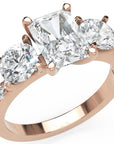 Inel de Logodnă Duchesse Éclat Pave din Aur 14k cu Diamante Radiant și Rotunde Create în Laborator de 2.67 ct