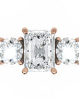 Inel de Logodnă Duchesse Éclat Pave din Aur 14k cu Diamante Radiant și Rotunde Create în Laborator de 2.67 ct