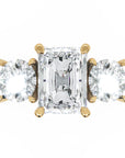 Inel de Logodnă Duchesse Éclat Pave din Aur 14k cu Diamante Radiant și Rotunde Create în Laborator de 2.67 ct