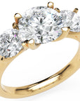 Inel de Logodnă Vicomtesse Élise cu Trei Diamante Naturale Rotunde de 2.41 ct