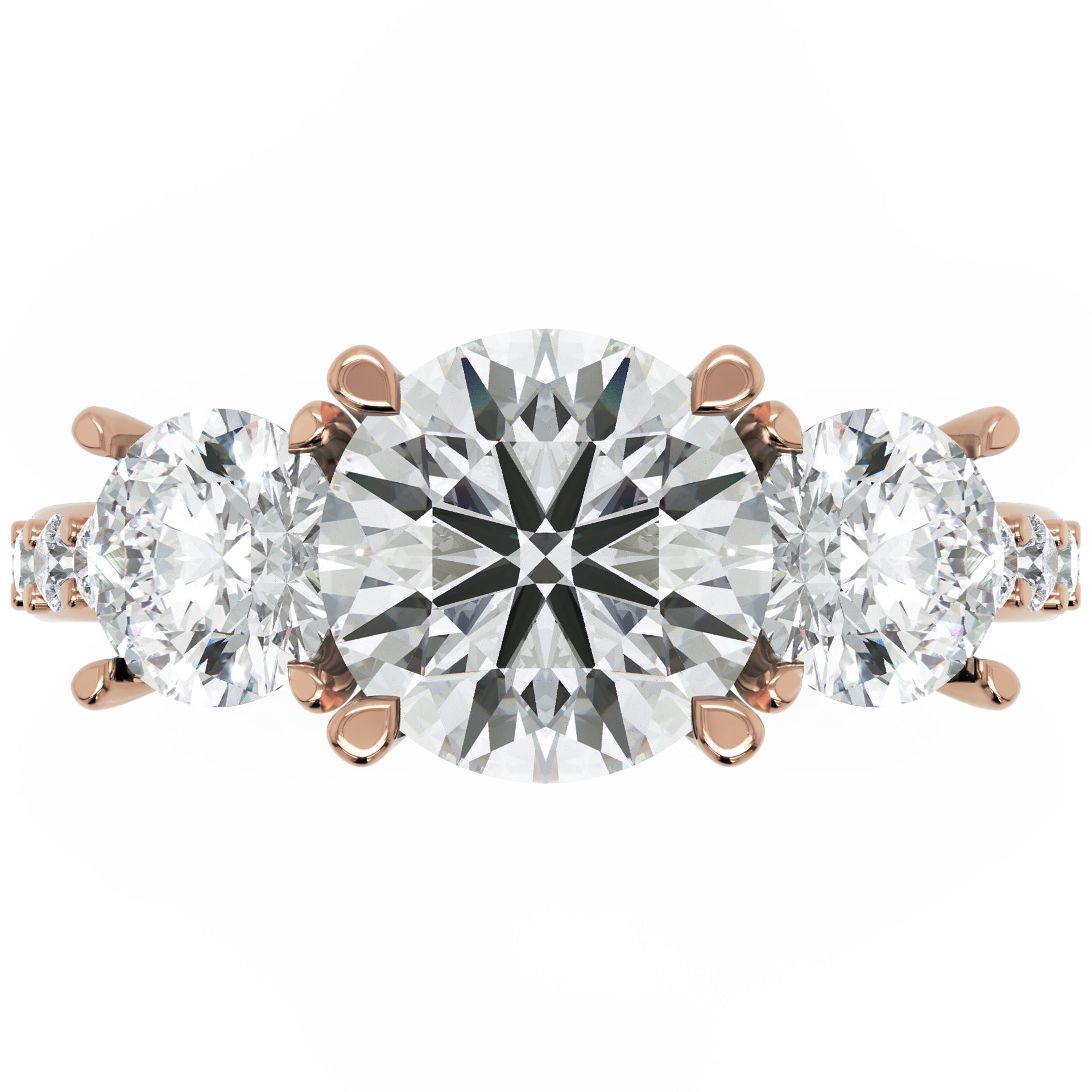 Inel de Logodnă Comtesse Éclat Pavé cu Trei Diamante Naturale de 2.63 ct