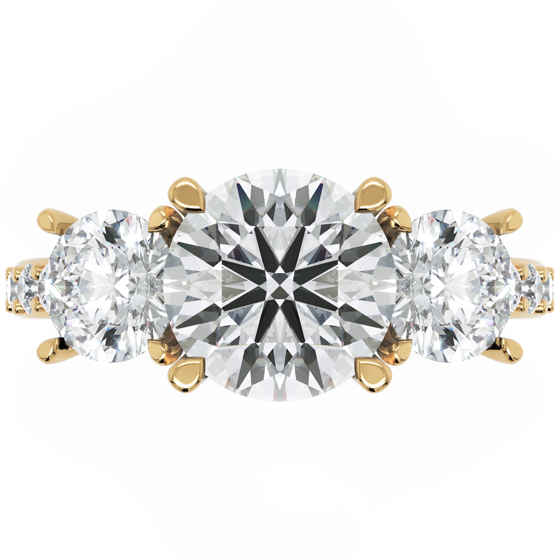 Inel de Logodnă Comtesse Éclat Pavé cu Trei Diamante Naturale de 2.63 ct