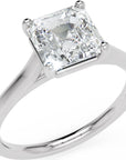 Inel de Logodnă Duchesse Carrée din Aur 14k cu Moissanite Pătrat cu Tăietură Emerald de 1.47 ct din 14k Aur Alb - Castelo.ro
