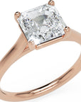 Inel de Logodnă Duchesse Carrée din Aur 14k cu Moissanite Pătrat cu Tăietură Emerald de 1.47 ct din 14k Aur Roz - Castelo.ro