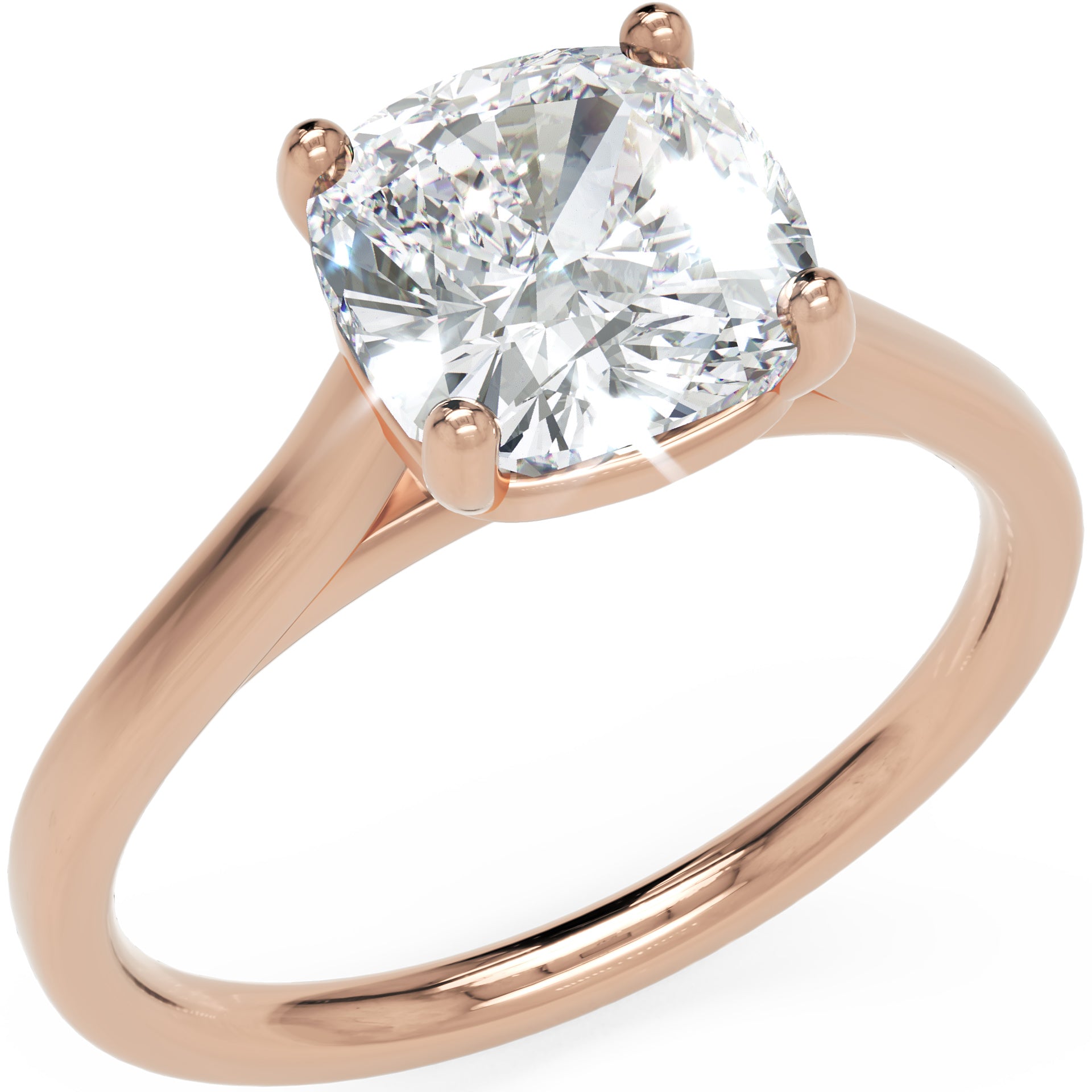 Inel de Logodnă Duchesse Céleste din Aur 14k cu Moissanite Cushion de 1.53 ct
