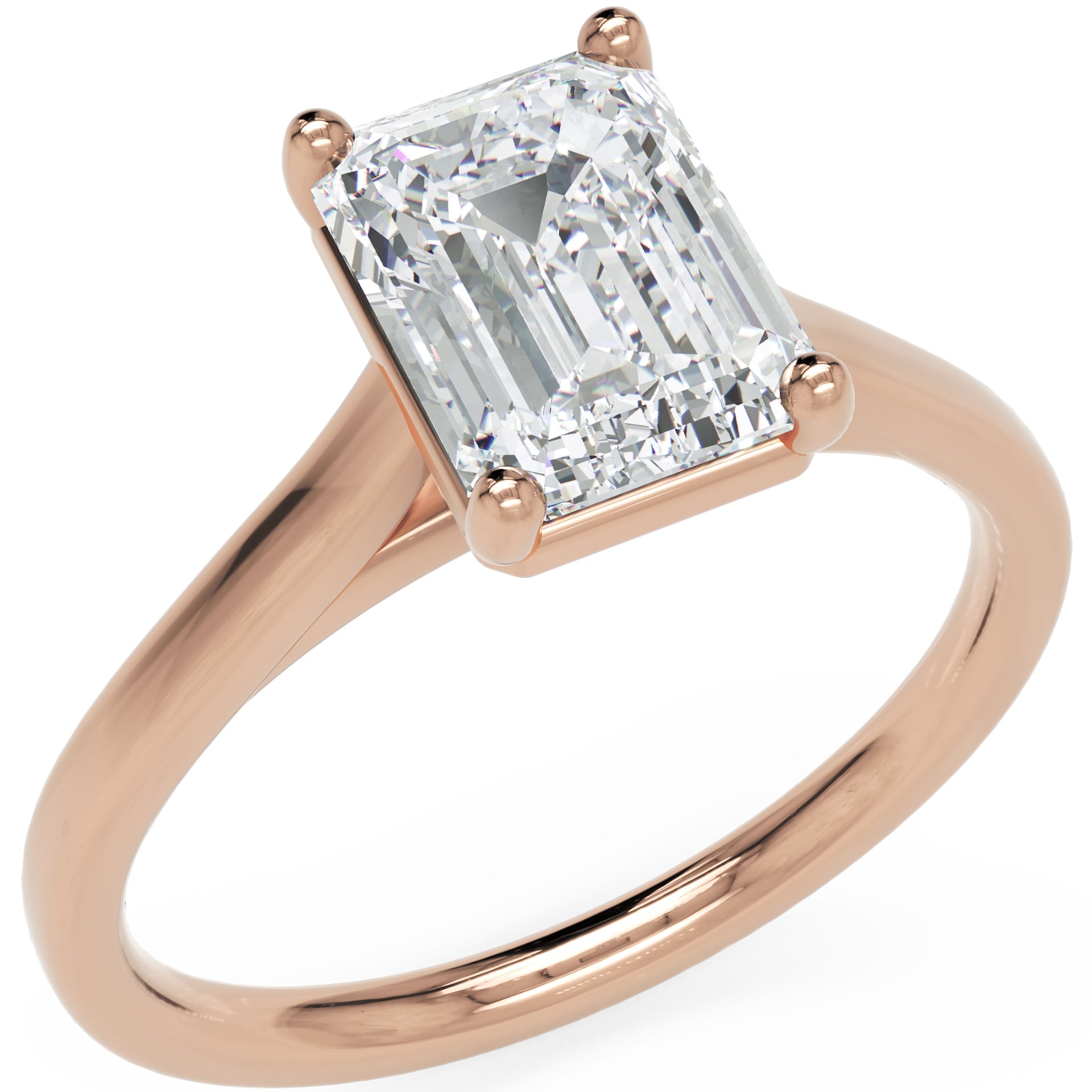 Inel de Logodnă Duchesse Émeraude din Aur 14k cu Moissanite Smarald de 1.48 ct din 14k Aur Roz - Castelo.ro