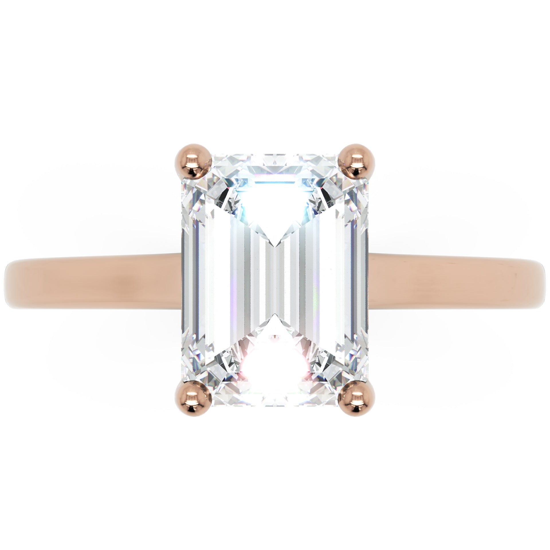 Inel de Logodnă Duchesse Émeraude din Aur 14k cu Moissanite Smarald de 1.48 ct din 14k Aur Roz - Castelo.ro
