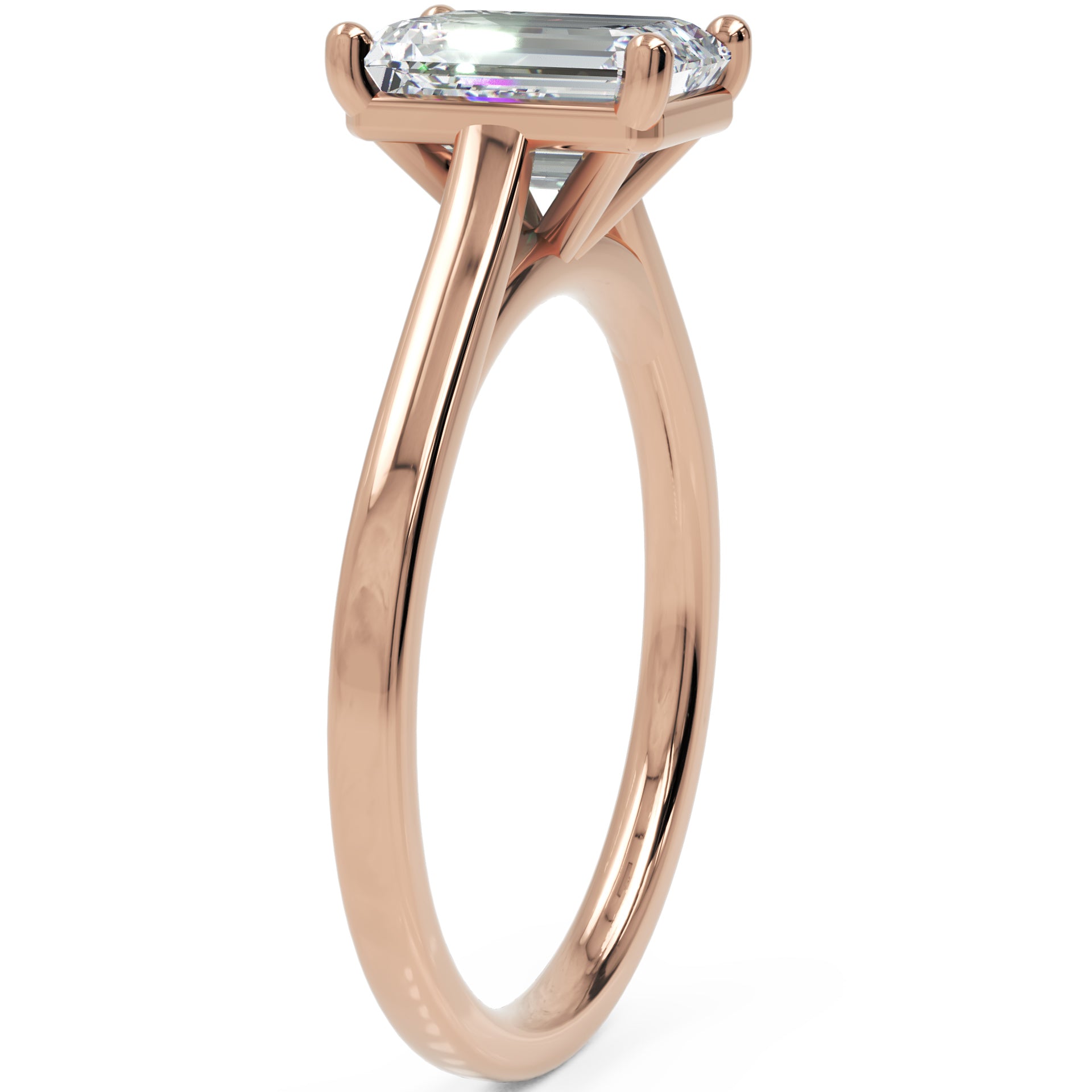 Inel de Logodnă Duchesse Émeraude din Aur 14k cu Moissanite Smarald de 1.48 ct din 14k Aur Roz - Castelo.ro
