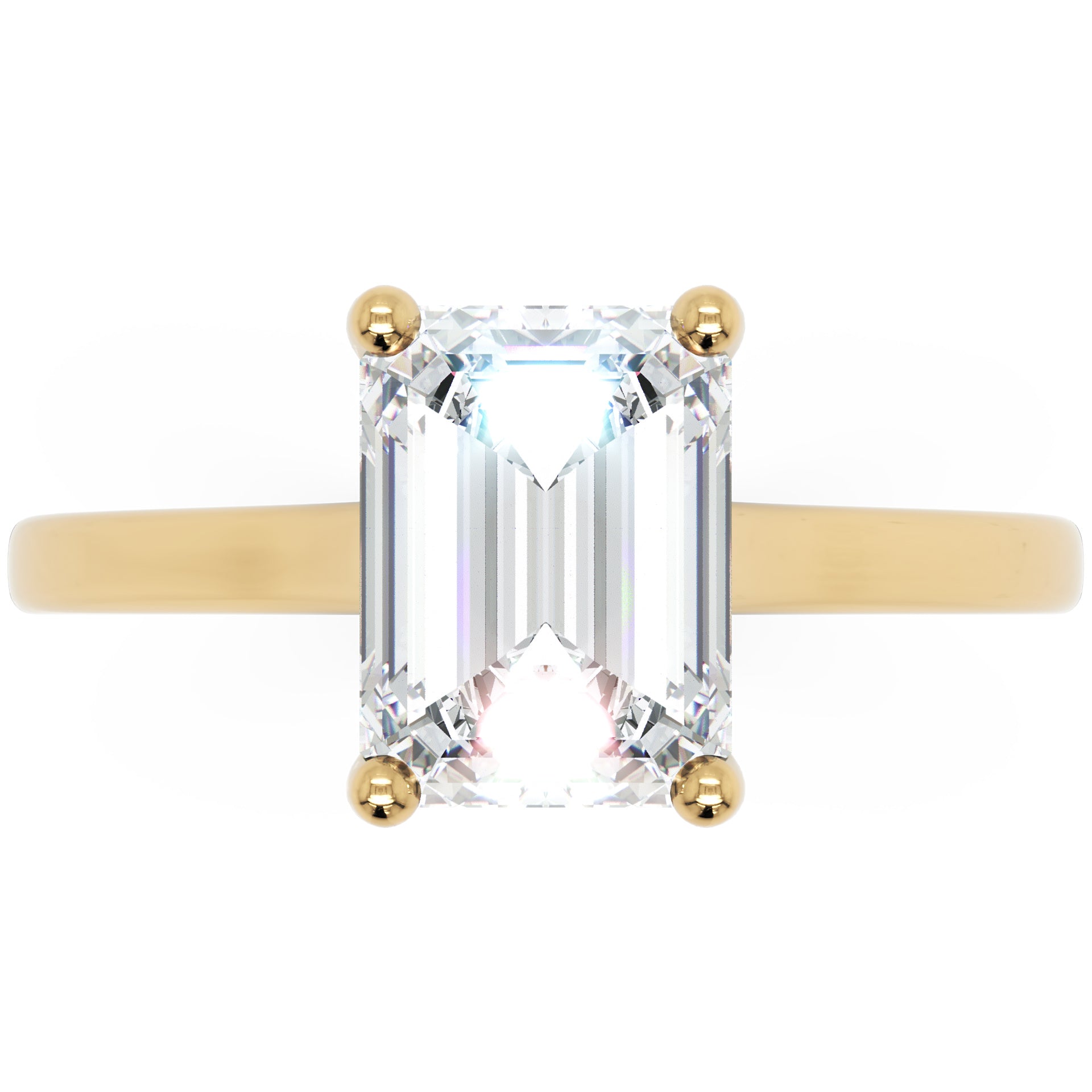 Inel de Logodnă Duchesse Émeraude din Aur 14k cu Moissanite Smarald de 1.48 ct din 14k Aur Galben - Castelo.ro