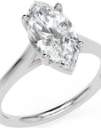 Inel de Logodnă Duchesse Élancée din Aur 14k cu Moissanite Marquise de 1.46 ct din 14k Aur Alb - Castelo.ro