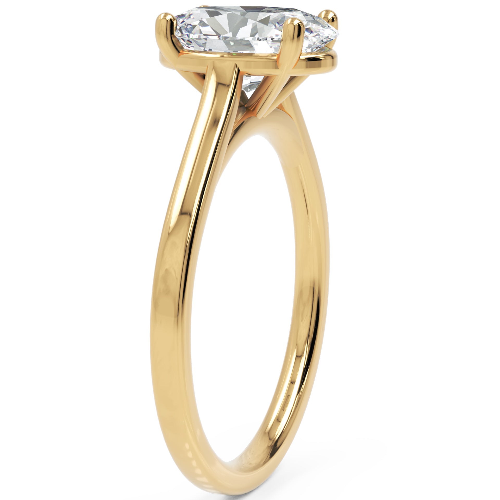 Inel de Logodnă Duchesse Éléonore din Aur 14k cu Moissanite Oval de 1.45 ct