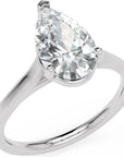 Inel de Logodnă Duchesse Poire din Aur 14k cu Moissanite Pară de 1.49 ct din 14k Aur Alb - Castelo.ro