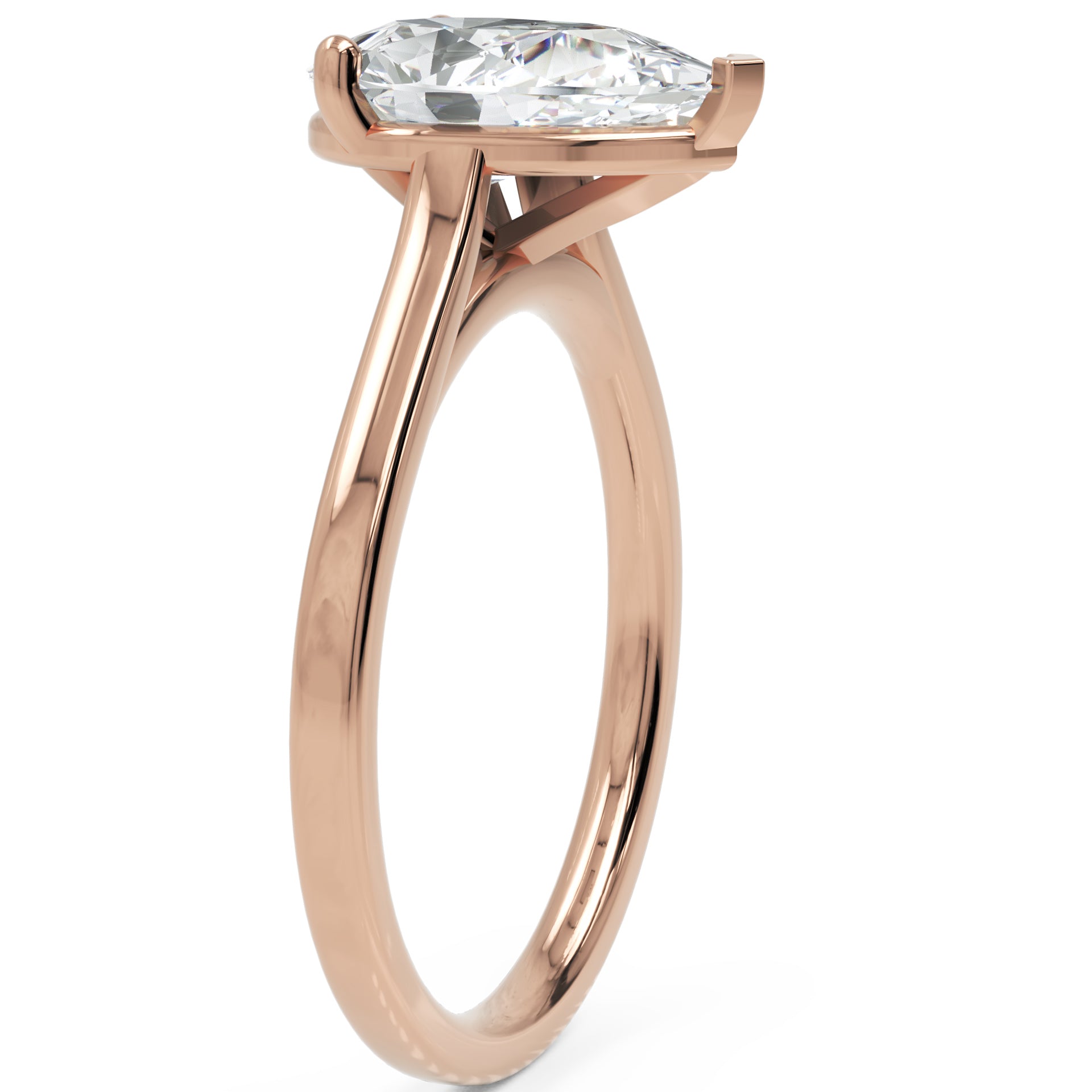 Inel de Logodnă Duchesse Poire din Aur 14k cu Moissanite Pară de 1.49 ct din 14k Aur Roz - Castelo.ro