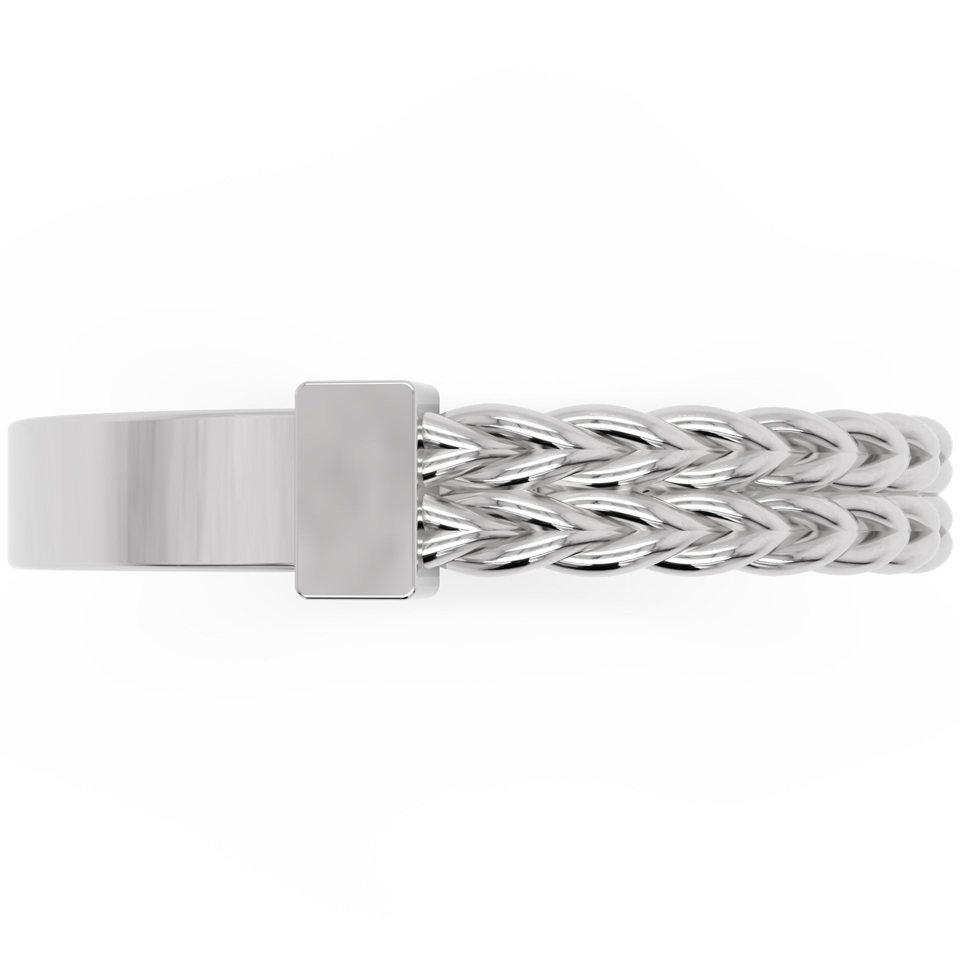 Inel Victoire Tressé Minimalist din Aur 14k din 14k Aur Alb - Castelo.ro